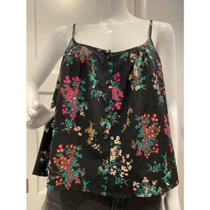 ABOUND black and pink floral cropped camisole top